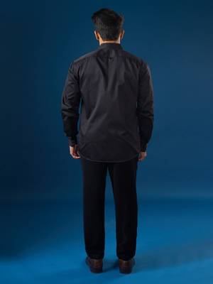 Black plain crepe shirt 4