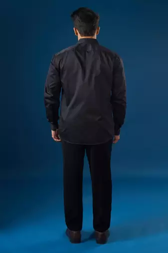 Black plain crepe shirt