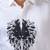 White embroidered crepe shirt