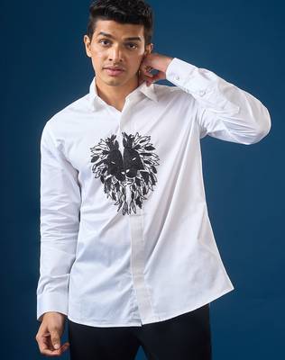 White embroidered crepe shirt 4
