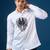 White embroidered crepe shirt