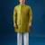 Green embroidered brocade silk jacket set