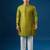 Green embroidered brocade silk jacket set