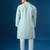Blue printed cotton silk kurta set