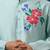 Blue printed cotton silk kurta set