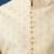 Cream embroidered cotton silk nehru jacket set