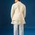 Cream embroidered cotton silk nehru jacket set