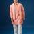 Pink embroidered brocade silk jacket set
