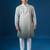 Green embroidered cotton silk kurta set