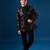 Black embroidered velvet bandhgala jacket paired with pant