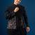 Black embroidered cotton silk jacket set