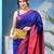 Navy blue  cotton silk kanjivaram suvarna kolkaa saree with blouse piece