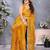 Vibrant Yellow Embroidery Work Jimmy Chu Saree with Designer Blouse