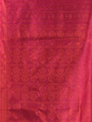 Green  cotton silk kanjivaram suvarna kolkaa saree with blouse piece 3