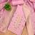 Baby pink designer partywear paithani banarasi dress material