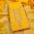 Yellow designer partywear paithani banarasi dress material