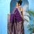 Purple kanjivaram banarasi linen silk fancy chaturratna  with blouse piece