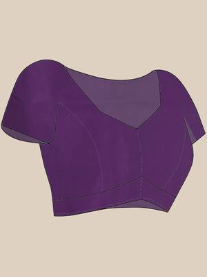 Purple kanjivaram banarasi linen silk fancy chaturratna  with blouse piece 4