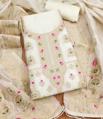 Off white designer partywear paithani banarasi dress material