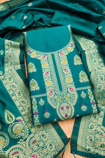 Rama designer partywear paithani banarasi dress material
