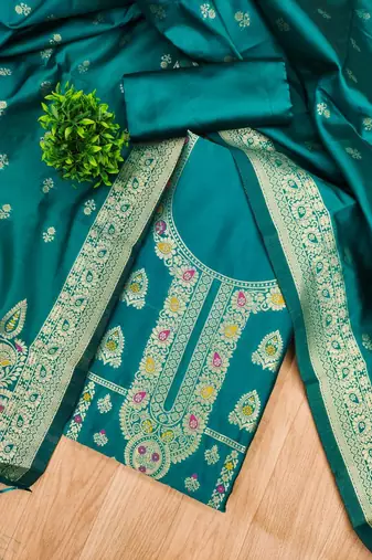 Rama designer partywear paithani banarasi dress material