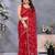Classic Red Embroidered Jimmy Chu Saree Festive & Party Wear