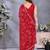 Classic Red Embroidered Jimmy Chu Saree Festive & Party Wear