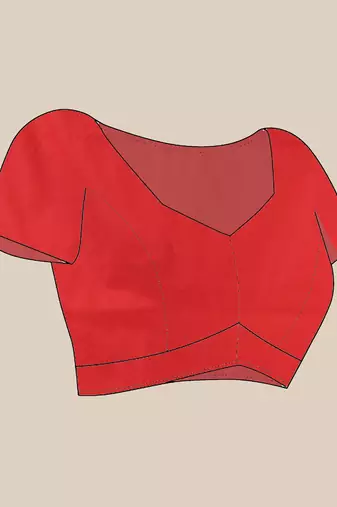 Red kanjivaram banarasi soft silk lalpari with blouse piece