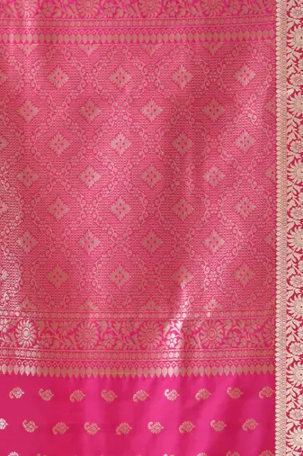 Pink kanjivaram banarasi kolikasaaj with blouse piece