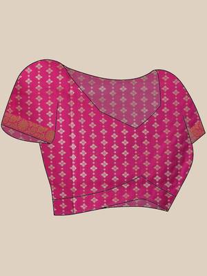Pink kanjivaram banarasi kolikasaaj with blouse piece 4