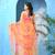 Light peach royal swagsutra floral print georgette chiffon saree without blouse piece