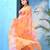 Light peach royal swagsutra floral print georgette chiffon saree without blouse piece