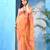 Light peach royal swagsutra floral print georgette chiffon saree without blouse piece