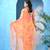 Light green royal swagsutra floral print georgette chiffon saree without blouse piece