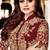 Maroon Georgette Embroidered Wedding Wear Designer Anarkali Semi-Suit