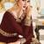Brown Georgette Embroidered Wedding Wear Designer Anarkali Suit
