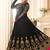 Black Georgette Zari Embroidered Wedding Wear Designer Anarkali Semi-Suit