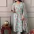 Coral Blue Printed Cotton Kurta and Pant Set with Dupatta