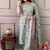 Coral Blue Printed Cotton Kurta and Pant Set with Dupatta