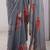 Stylish Grey Georgette Silk Saree with Floral Print & Moti Lace Border