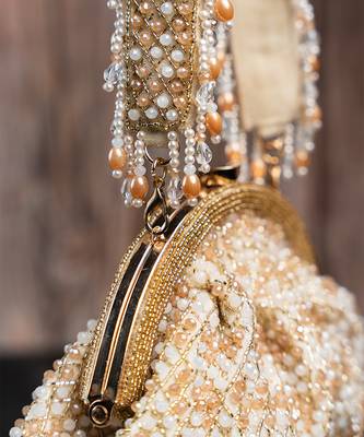 gold mirror & pearl embroidered silk clutch 2