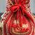 Red silk embroidered potli bag