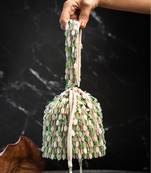 Multicolor suede embroidered potli bag 