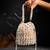 White suede embroidered potli bag