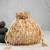 Gold silk embroidered potli bag 