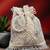 White silk embroidered potli bag