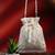 White silk embroidered potli bag