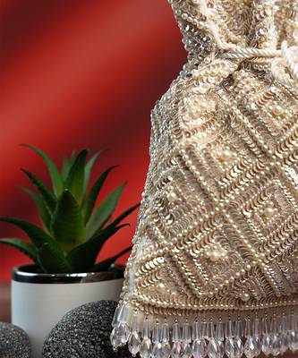 white criss-cross pearl embroidered silk potli bag 3