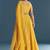 YELLOW SEQUINED EMBROIDERY WORK COTTON SILK WEDDING WEAR LEHENGA CHOLI WITH DUPATTA.