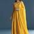 YELLOW SEQUINED EMBROIDERY WORK COTTON SILK WEDDING WEAR LEHENGA CHOLI WITH DUPATTA.